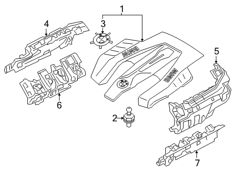 2022 BMW X7 Engine Appearance Cover Diagram 2