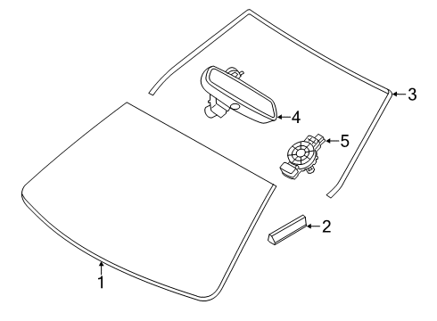 2023 BMW M8 Coupe & Convertible Glass - Windshield Diagram 2