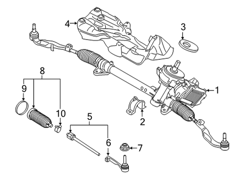 2021 BMW X1 Steering Column & Wheel, Steering Gear & Linkage Diagram 3