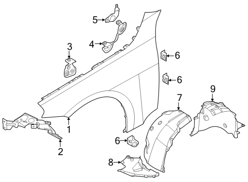 2023 BMW M240i xDrive Fender & Components Diagram