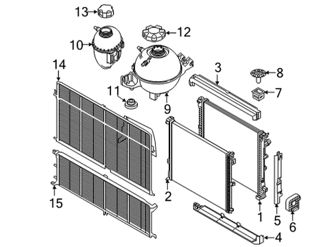 2023 BMW X4 Radiator & Components Diagram 1