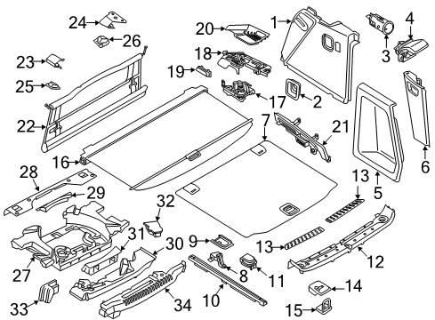 2023 BMW X3 M Interior Trim - Rear Body Diagram 2