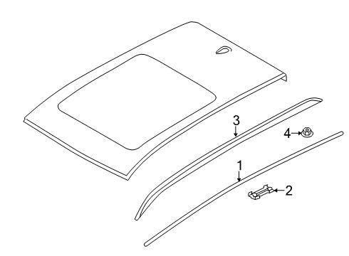 2021 BMW X5 Exterior Trim - Roof Diagram