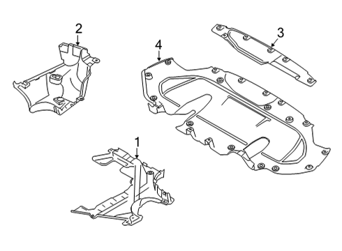 2022 BMW 530e Under Cover & Splash Shields Diagram