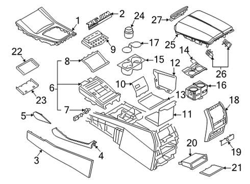 2022 BMW X6 M Console Diagram 3