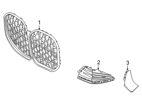 2024 BMW M440i Grille & Components Diagram 1