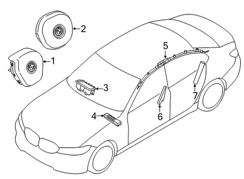 2023 BMW 228i Gran Coupe Air Bag Components Diagram 1