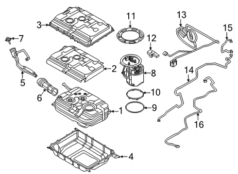 2023 BMW X5 M Fuel System Components Diagram 1