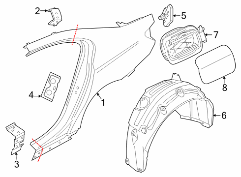 2023 BMW i7 REINFORCEMENT PLATE, C-PILLA Diagram for 41009630315