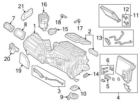 2023 BMW 430i xDrive Gran Coupe A/C Evaporator & Heater Components Diagram