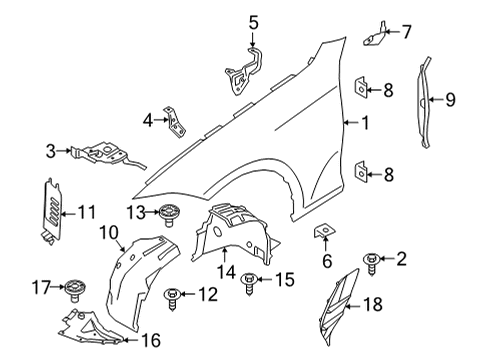 2024 BMW M440i Fender & Components Diagram