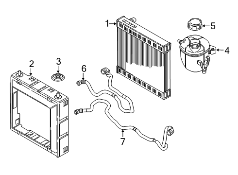 2022 BMW 745e xDrive Radiator & Components Diagram 1