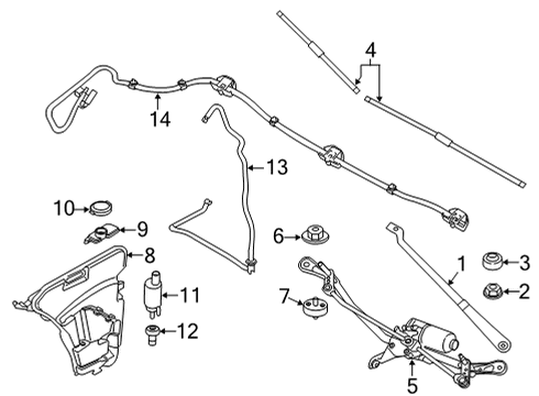 2023 BMW 840i xDrive Gran Coupe Wiper & Washer Components Diagram