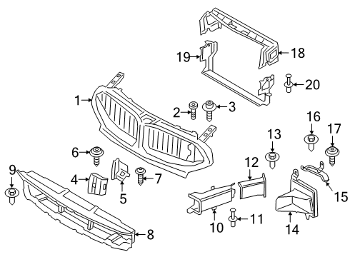 2021 BMW M850i xDrive Radiator Support Diagram 1