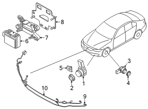 2024 BMW 228i Gran Coupe Electrical Components - Front Bumper Diagram 1