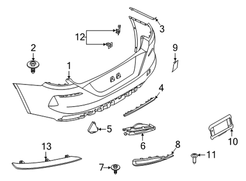 2022 BMW 840i Gran Coupe Bumper & Components - Rear Diagram 1