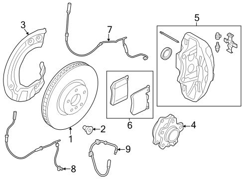 2024 BMW 750e xDrive Front Brakes Diagram