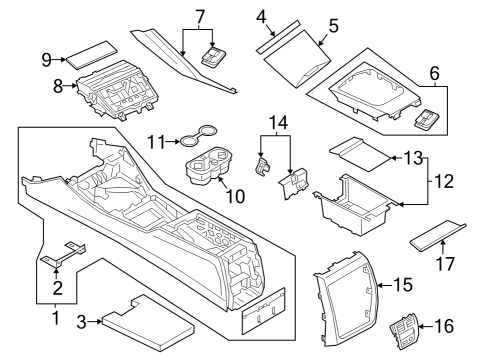 2023 BMW 430i xDrive Gran Coupe Center Console Diagram