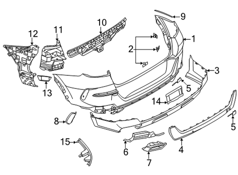 2022 BMW X6 M Bumper & Components - Rear Diagram 2