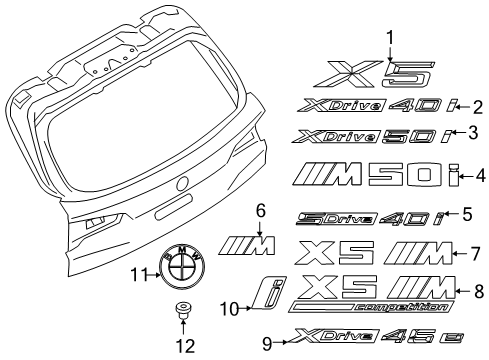 2022 BMW X5 M LABEL Diagram for 51147436011