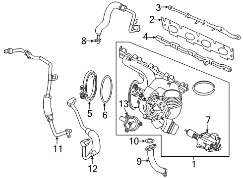 2022 BMW X2 Turbocharger & Components Diagram 1