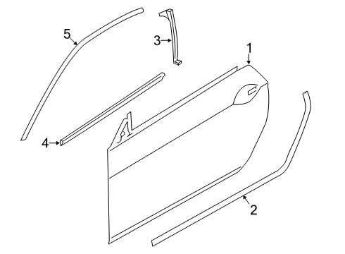 2021 BMW M850i xDrive Door & Components, Exterior Trim Diagram