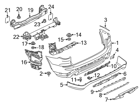 2021 BMW X3 M Bumper & Components - Rear Diagram 2