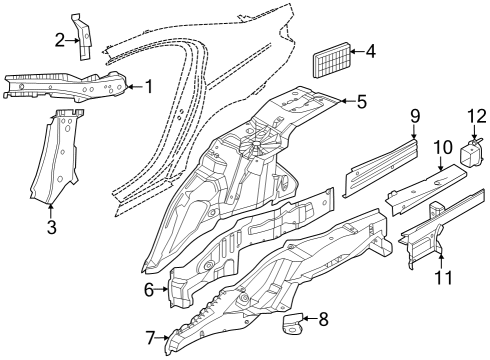 2024 BMW 760i xDrive Inner Structure - Quarter Panel Diagram