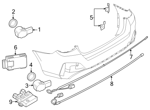 2022 BMW 430i Gran Coupe Electrical Components - Rear Bumper Diagram 1