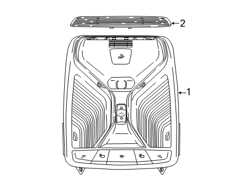 2023 BMW X3 M Overhead Console Diagram