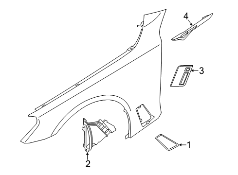 2021 BMW 530e Exterior Trim - Fender Diagram