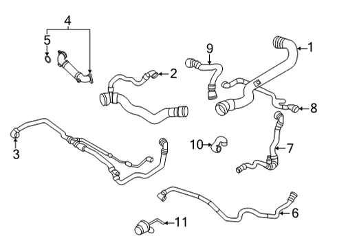 2023 BMW X4 M HOSE, RADIATOR Diagram for 17129845510