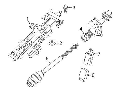 2022 BMW M550i xDrive Steering Column Assembly Diagram