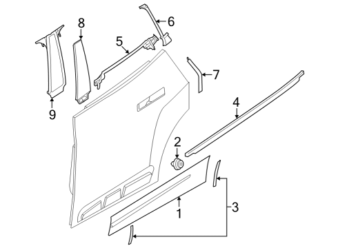 2024 BMW iX Exterior Trim - Rear Door Diagram