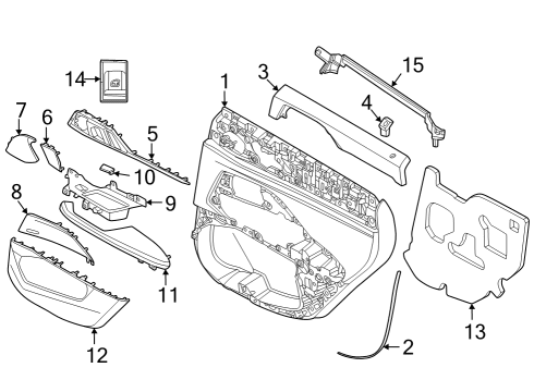 2024 BMW 430i xDrive Gran Coupe Interior Trim - Rear Door Diagram