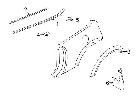 Moulding, Side Panel, Rear Left Diagram for 51372756101