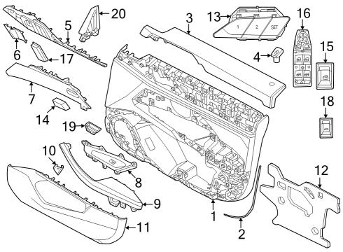 2023 BMW M440i xDrive Gran Coupe Trim Seat Memory Switch Right Diagram for 51415A474A8