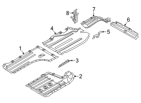 2021 BMW X5 M Under Cover & Splash Shields Diagram