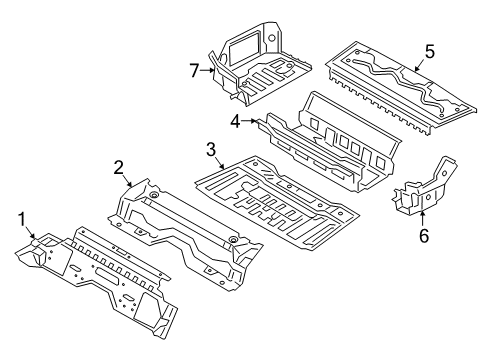 2024 BMW 330e xDrive Rear Floor & Rails Diagram 1