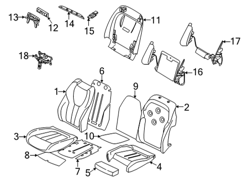 2024 BMW X6 M Front Seat Components Diagram 5