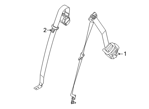 2021 BMW X5 Second Row Seat Belts Diagram