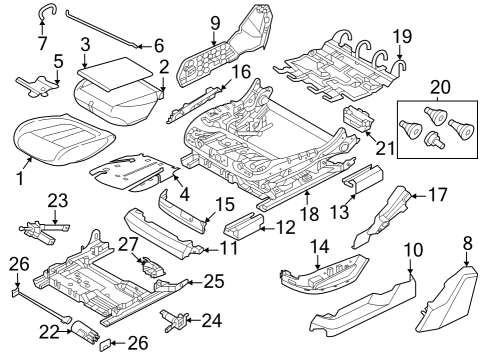 2022 BMW iX SEAT MODULE Diagram for 61355A6A442