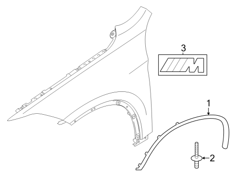 2024 BMW X1 Exterior Trim - Fender Diagram