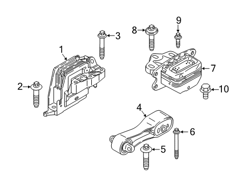 2022 BMW X2 Engine & Trans Mounting Diagram 1