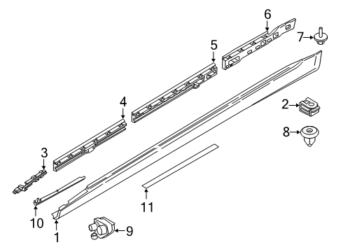 2022 BMW 750i xDrive Exterior Trim - Pillars Diagram