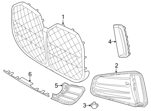 2022 BMW i4 Grille & Components Diagram 1