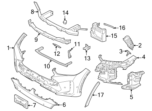 2024 BMW X6 M Bumper & Components - Front Diagram 2