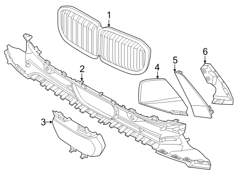 2023 BMW X7 Grille & Components Diagram 2