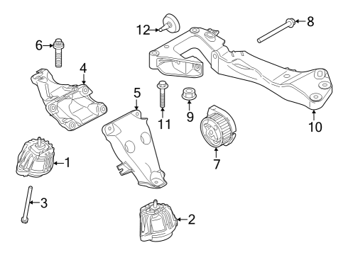 2023 BMW 430i xDrive Gran Coupe Engine & Trans Mounting Diagram