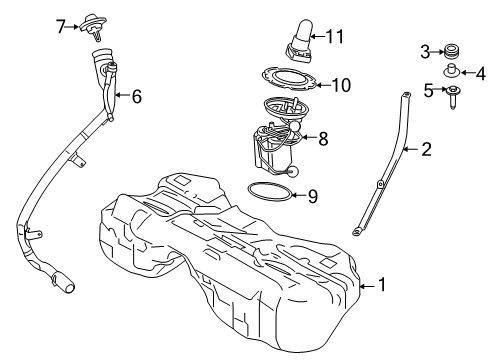 2023 BMW 540i xDrive Fuel System Components Diagram